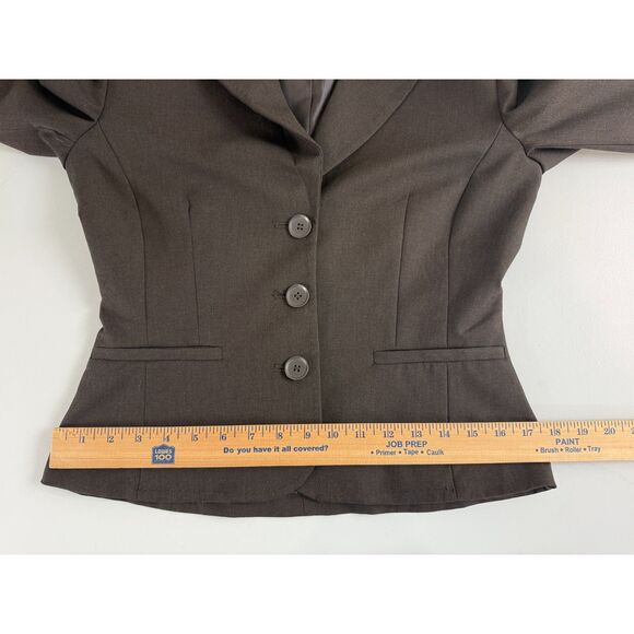 The Limited Women's Dark Brown Blazer Suit Jacket Polyester Rayon Stretch Size 4 - Picture 10 of 12